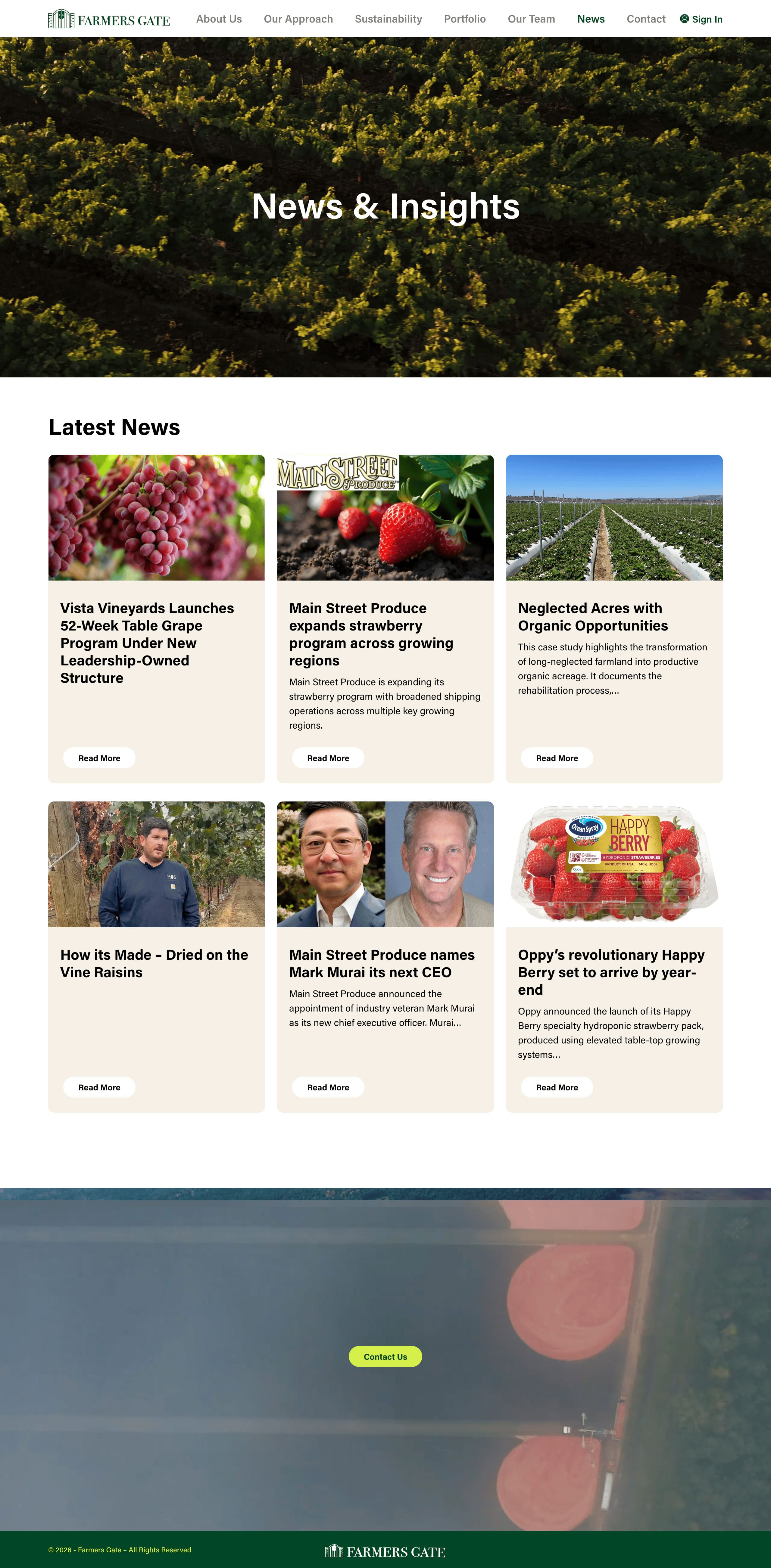 Farmers Gate agriculture news page