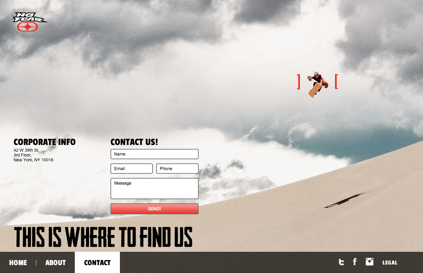 No Fear contact page