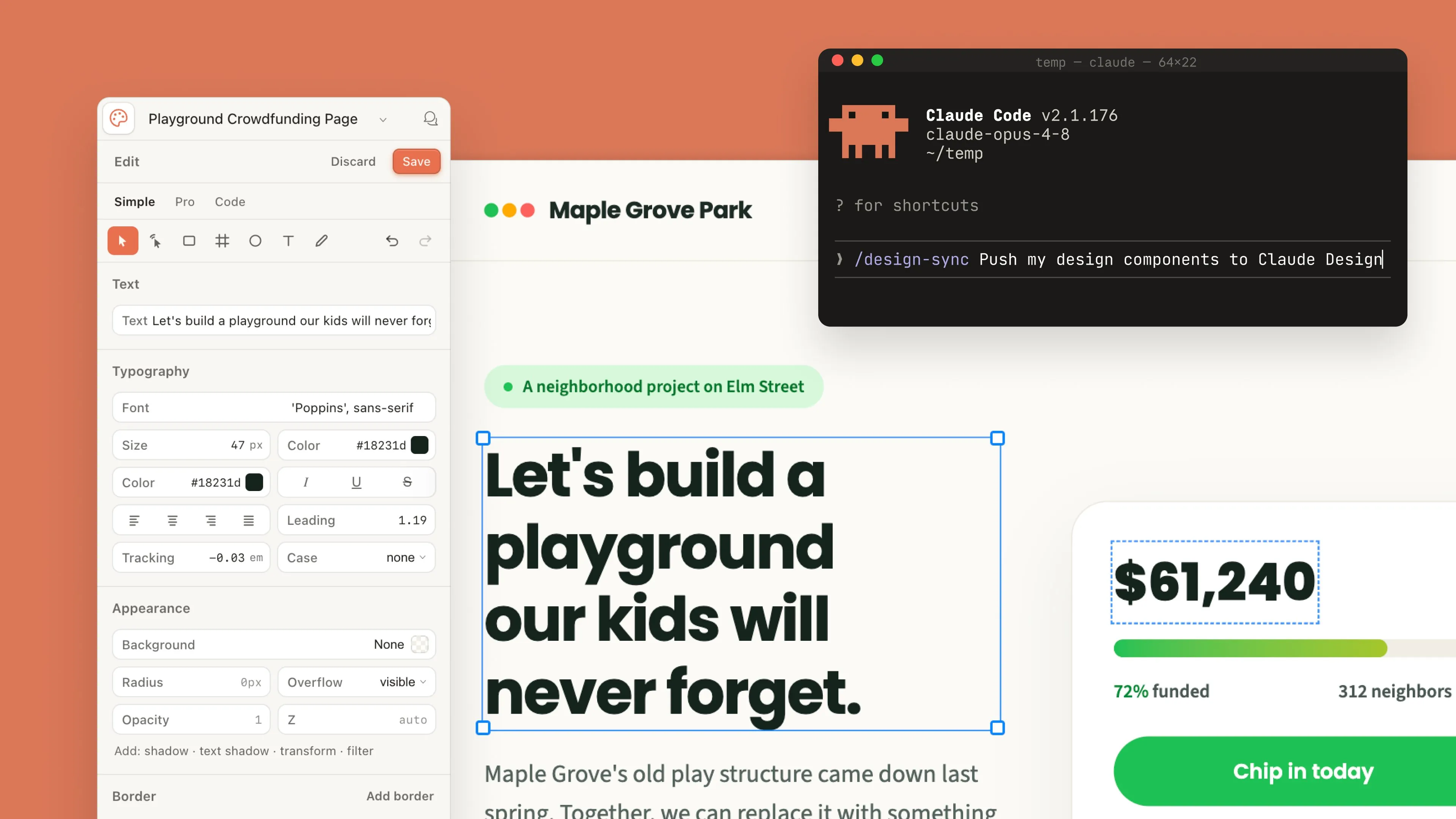 Claude Design editing controls and Claude Code design sync