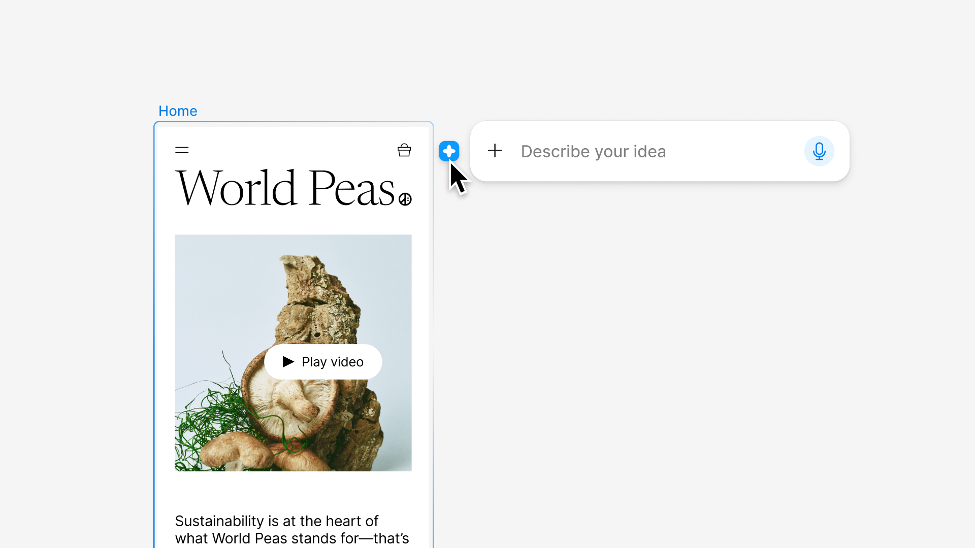 Figma design agent beside a grocery app canvas