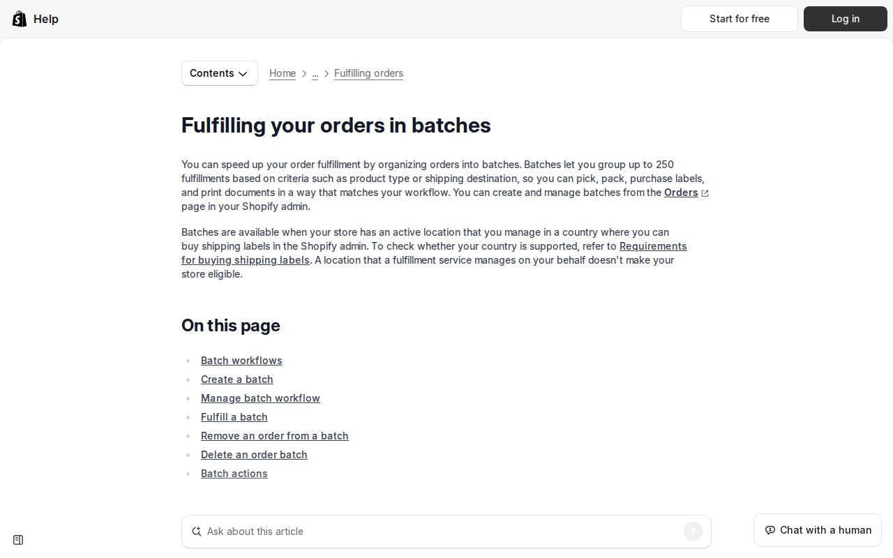 Shopify official source page screenshot.