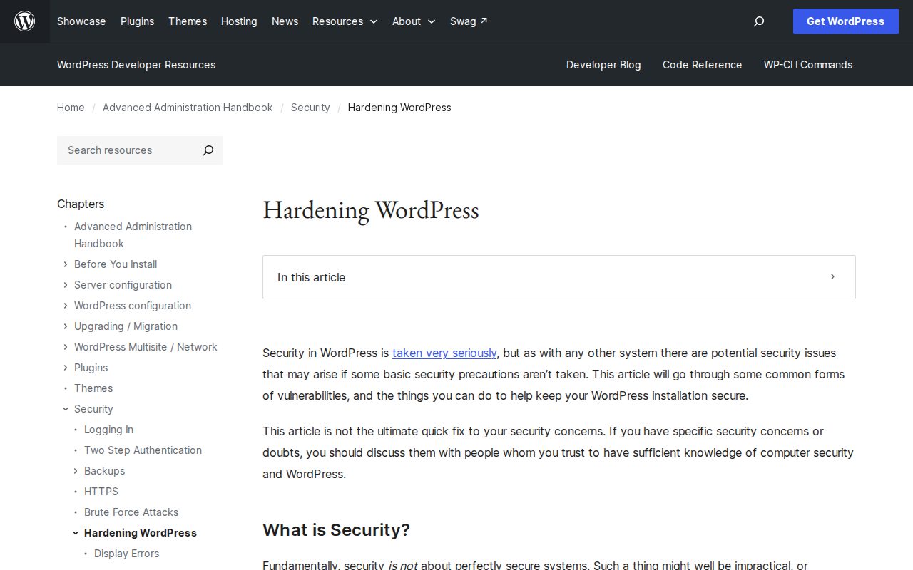 WordPress official source page screenshot.