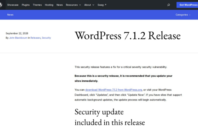 WordPress official source page screenshot.